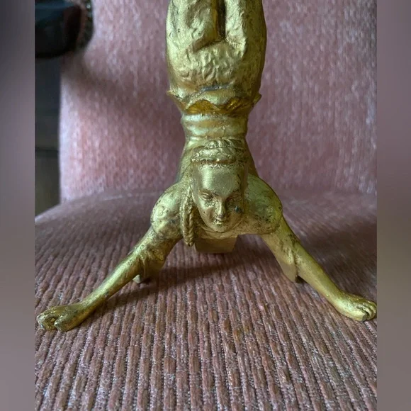 Vintage Candlestick Holders Asian Acrobat Pair